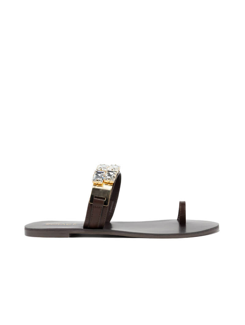 Mules à détails en strass